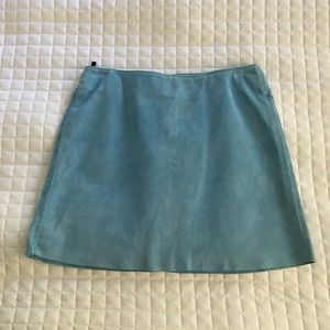 United Colors of Benetton 100% leather blue skirt